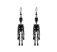Wedity Halloween Wing Orecchini Divertente Zucca Bat Spider Moon Orecchini Gothic Skull Scheletro Orecchini di Goccia Gioielli per le Donne Ragazze (Cranio nero)