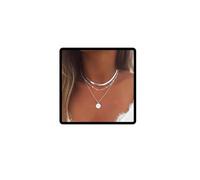 Wedity Layered Lotus Collane con ciondolo Collana girocollo con perline in argento Gioielli regolabili per donne e ragazze