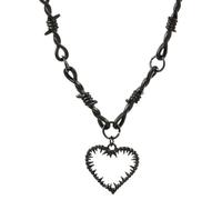 Wedity Love Thorn Collana Hip Hop Dark Heart Shaped Collana di coppia per le donne e gli uomini