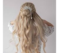 Wedity Tassel Hairpin Crystal Pearl Hair Fork Accessori per capelli Gioielli per donne e ragazze (D'argento)