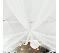 WEDLINE - Tenda Decorazione Arco Nuziale, 80CM X 100M - Tessuto non Tessuto Decorativo, Drappeggio per Matrimonio, Rotolo Bianco, Decorazione Matrimonio, Baby Shower, Comunione, Battesimo, Compleanno
