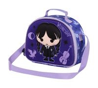 Wednesday Mercoledì Chibi-Porta Merenda 3D, Lilla, 25.5 x 20 cm