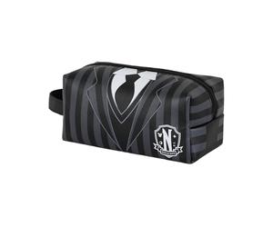 Wednesday Mercoledì Uniform-Borsa da Toilette da Viaggio Brick Plus, Nero, 25 x 12 cm