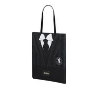 Wednesday Mercoledì Uniform-Borsa della Spesa Shopping Bag, Nero, 34 x 40 cm