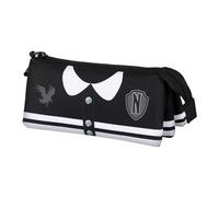 Wednesday Mercoledì Varsity-Astuccio Triplo FAN 2.0, Nero, 23 x 11 cm