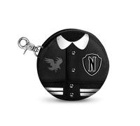 Wednesday Mercoledì Varsity Casual-Portamonete Cookie, Nero, 8.7 x 8.7 cm
