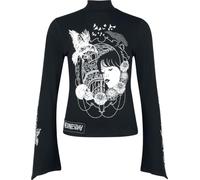 Wednesday Mirror of Nevermore Donna Maglia Maniche Lunghe Nero M 95% Viscosa, 5% elasthane Regular