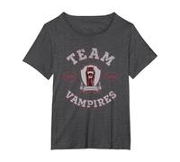 Wednesday Nevermore Academy Team Vampires Collegiate Maglietta, Donna Plus-Size, Grigio Scuro, 6X
