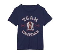 Wednesday Nevermore Academy Team Vampires Collegiate Maglietta, Donna Plus-Size, Navy, 2X