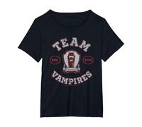 Wednesday Nevermore Academy Team Vampires Collegiate Maglietta, Donna Plus-Size, Nero, 4X