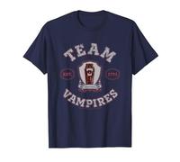 Wednesday Nevermore Academy Team Vampires Collegiate Maglietta, Uomo, Navy, 5XL