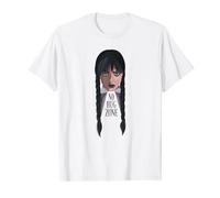 Wednesday No Hug Zone Big Face Animated Portrait Maglietta