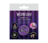 Mercoledì - Set di 5 spille (design Nevermore) per borse, zaini, giacche, borse per feste o espositori, merchandising ufficiale, Misura unica, Alluminio, Nessuna pietra preziosa