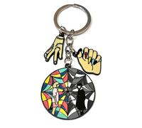 Wednesday Portachiavi Mercoledì Addams Enid Vetrata Mano Nichel Free