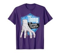 Wednesday Season 2 Thing AKA Fernando Fingertips Logo Maglietta, Uomo, Viola, XXL