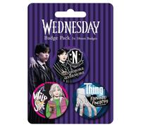Wednesday Set di 3 spille grandi con 2 personaggi, con licenza ufficiale