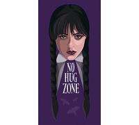 Wednesday - Telo mare "No Hug", grande, 70 x 140 cm, morbido e assorbente, 100% cotone, design gotico e spettrale per i fan, telo da bagno, piscina e spiaggia, leggero, ad asciugatura rapida e
