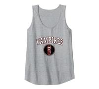 Wednesday Vampires Nevermore Academy College Chest Big Logo Canotta, Donna, Grigio Melange, S