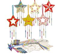 WEDNOK 11pcs Star Craft Set Vento Gioca Artigianato di Natale Bambini Legno Natale Artigianato Set Suono Giochi Decorazione per la di Natale Inverno
