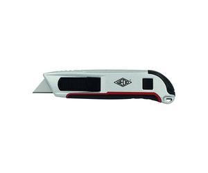 Wedo 078814 Cutter di Sicurezza Sinistro/Destro con Lama Trapezoidale, 76 G, Nero/Argento