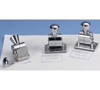 Wedo 0876 - Timbro con data, testo "Eingegangen"("Ricevuto") e 4 campi vuoti, materiale: metallo cromato, dimensione stampa: 3 x 5 cm