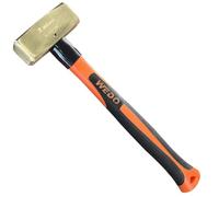 WEDO 1000g Martello Muratore con Impugnatura Ergonomica Antiscivolo,Maza da senza scintille con manico in fibra,alluminio bronzo,lunghezza 350mm,Certificato BAM e FM