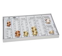 Wedo 160758037 Coin Tray with Metal Base 26.8 x 16.5 x 3.5 cm Light Grey Light G