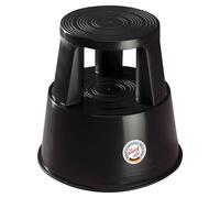 Wedo 212201 Sgabello con rotelle in plastica, altezza 43 cm, portata 150 kg, nero