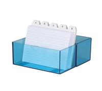 Wedo 2506303 Box Schedario Riempito, A6/200, 15.9 x 8.3 x 13.7 cm, Trasparente/Blu