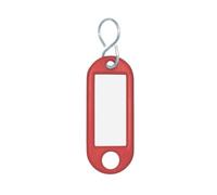 Wedo 262103400, portachiavi in plastica, con anello ed etichetta intercambiabile, 10 pezzi Con gancio a S Rot
