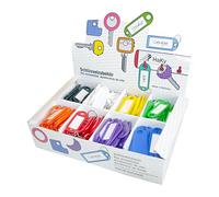WEDO 2628018 Portachiavi in Plastica con Anello, Espositore da 200 Pezzi, Multimcolore