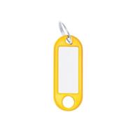WEDO 262811805 - Portachiavi con etichetta, 100 pezzi, con anello, colore: Giall