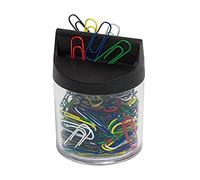 Wedo 2705199 - Dispenser di graffette, con magnete, a base tonda, con 125 graffette, colore: trasparente