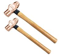 WEDO 2PCS Ball Pein Hammer,1/2 lb+0,5 kg Non-Sparking Ball Peen Hammer con manico in legno, rame berillio, non magnetico, forgiato, resistente alla corrosione, certificato BAM & FM, standard DIN