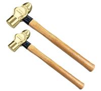 WEDO 2PCS Ball Pein Hammer,1/2 lb+1 lb Non-Sparking Ball Peen Hammer con manico in legno, alluminio bronzo, forgiato in pressofusione, resistente alla corrosione, certificato BAM & FM, standard DIN