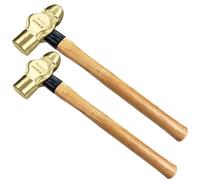 WEDO 2PCS Ball Pein Martello, 3/4 libbre+1,5 kg Non-Sparking Ball Peen Hammer con manico in legno, alluminio bronzo, forgiato in pressofusione, resistente alla corrosione, certificato BAM & FM, DIN