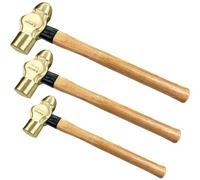 WEDO 3PCS Ball Pein Hammer,1/2 lb+1 lb+2 lb Non-Sparking Ball Peen Hammer con manico in legno, bronzo di alluminio, forgiato, resistente alla corrosione, certificato BAM & FM, standard DIN