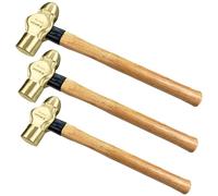 WEDO 3PCS Ball Pein Hammer,1/2 lb+3/4 lb+1.8 lb Non-Sparking Ball Peen Hammer con manico in legno, bronzo alluminio, forgiato, resistente alla corrosione, certificato BAM & FM, standard DIN
