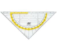 Wedo 525 Triangolo geometrico 16 cm, plastica, ipotenusa, sfaccettature, borchie, trasparente