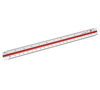 Wedo 5255001 Righello triangolare (architetto 1, plastica, 30 cm, scala 1:20, 1:25, 1:50, 1:75, 1:100, 1:125) bianco
