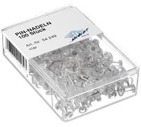 Wedo 54249 Push Pins Clear Diabolo Shape in Clear Box, Set of 100