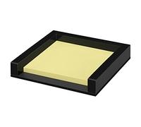 Wedo 631801 - Portablocco Black Office in polimetilmetacrilato (PMMA), 50 fogli di notes adesivi, con piedini in gomma, 76 x 76 mm, in confezione regalo, colore: nero