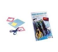 Wedo 77 193 - taglio deckle - taglio ondulato - forbici per arte e artigianato - set - blu - verde - giallo - ambidestre - mani