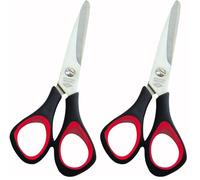Wedo 9765 Craft Scissors-Forbici universali, S/S, in plastica, con impugnatura morbida, 14 cm, colore: nero/rosso (Confezione da 2)