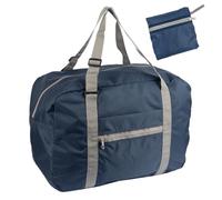 WEDO Bagogo, borsa da viaggio pieghevole (35 l), nylon impermeabile e leggero, spallacci regolabili, cerniere impermeabili, nastro per il fissaggio del trolley, blu
