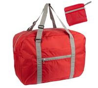 WEDO Bagogo, borsa da viaggio pieghevole (35 l), nylon impermeabile e leggero, spallacci regolabili, cerniere impermeabili, nastro per il fissaggio del trolley, rosso