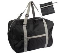 WEDO Bagogo, borsa da viaggio pieghevole (35 l), nylon impermeabile e leggero, spallacci regolabili, cerniere impermeabili, nastro per il fissaggio del trolley, nero