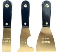 WEDO Brass Putty Knife Set, Wide Blade 3 "+ Multifunzionale Blade 2-1/2 "+ Lama stretta 1-1/4 ", Raschietto di vernice con manico in bakelite, Coltello per pittori, 8" Lunghezza