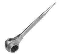 WEDO Chiave a cricchetto per ponteggi in acciaio inox, con punta di centraggio e blocco penna, chiave a cricchetto ad anello, resistente alla corrosione, 30 x 32 mm