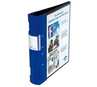 Wedo Ergogrip 5818003 - Cartella per presentazioni, formato A4, meccanismo a 4 anelli, plastica, 31,3 x 5,6 x 28 cm, colore: Nero/Blu
